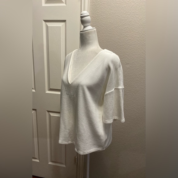 Vintage Y2K Anthropology Dolan Women’s Oversized Boxy Top Deep V-Neck Sz M USA - Picture 3 of 13